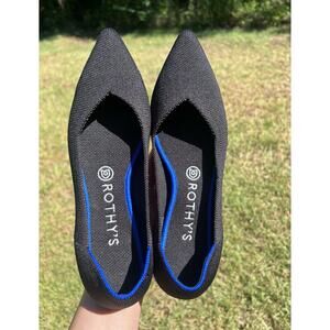Rothy’s Women's The Point Flats Size 9
Black & Blue Knit Slip On Shoe Wa…